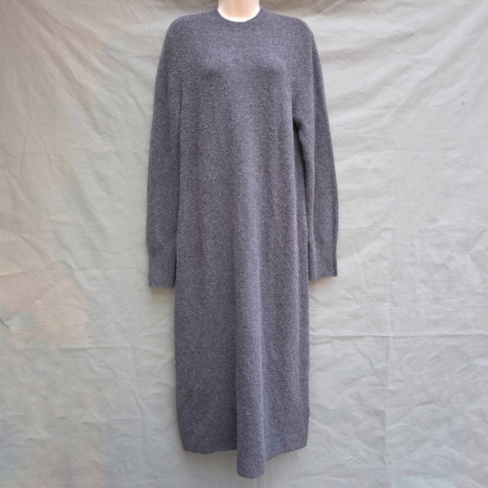J. Crew Extra Soft Yarn Gray Size Large Sweater Dress Stretchy Cozy Comfy CE357